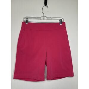 Talbots Size 4 Pull On Pink Bermuda Shorts Stretchy Mid Rise Pockets